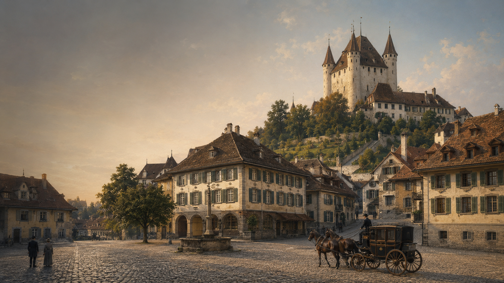 Historische Postkutsche in der Thuner Altstadt